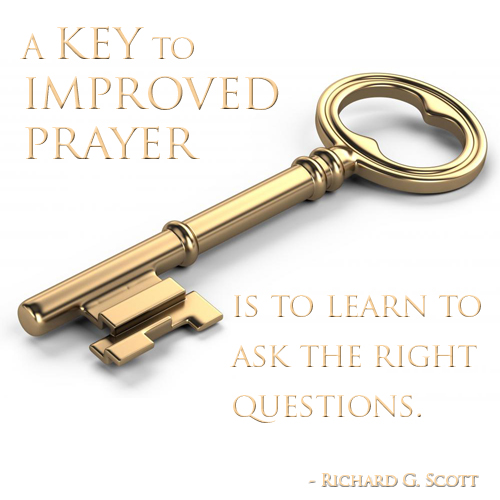 A key with a quote from Richard Scott about how to improve prayer.